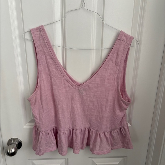 Wild Fable Pink Peplum Crop Tank Top - Picture 2 of 3